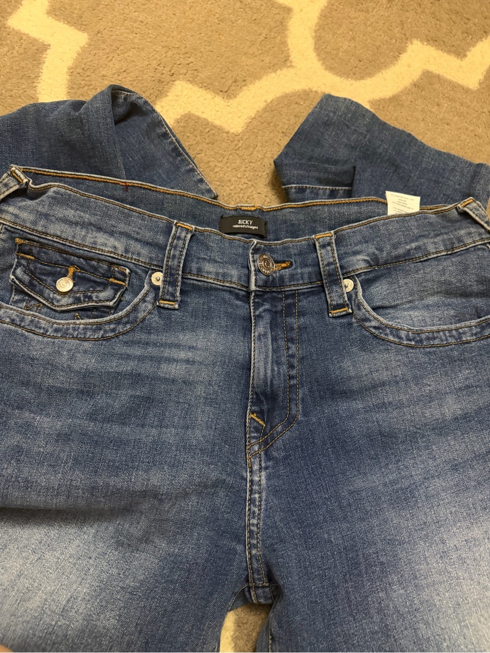 True Religion Ricky straight fit Blue Denim Jeans